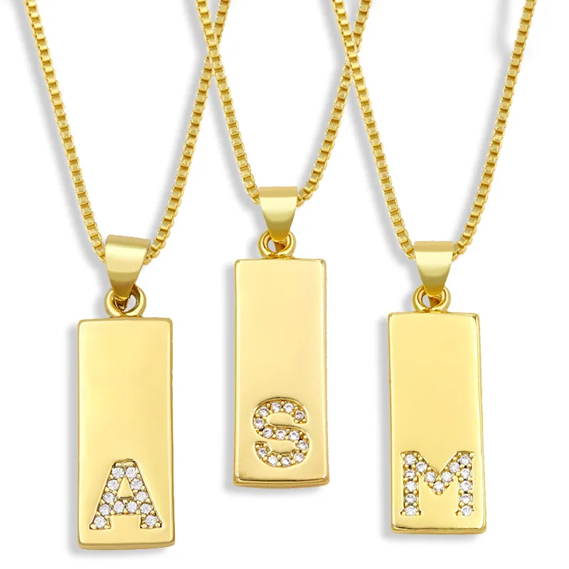 European and American cross border new products simple unisex geometric rectangle 26 letter necklace pendant necklace
European and American cross border new products simple unisex geometric rectangle 26 letter necklace pendant necklace