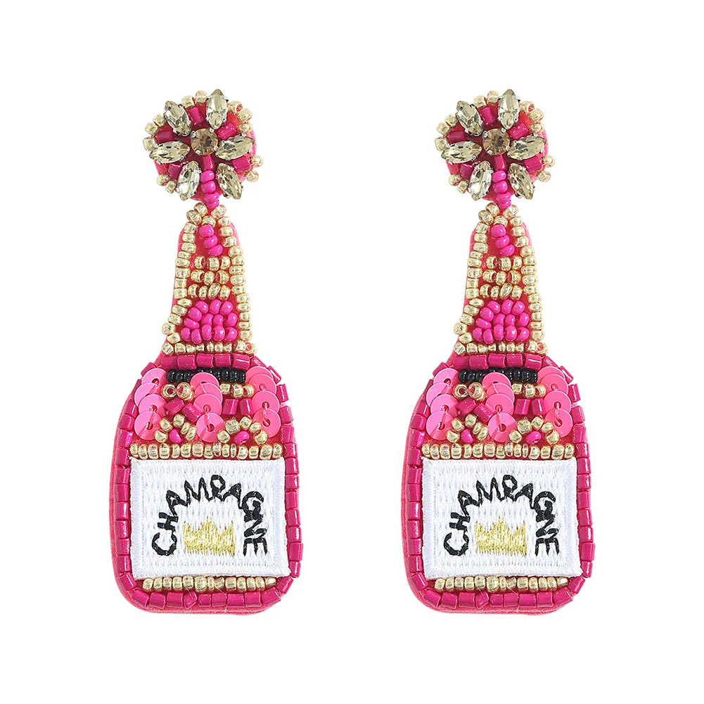New Trendy Summer Boho Statement Hand Woven Long Wine Bottle Earrings Rice Beads Party Earrings
New Trendy Summer Boho Statement Hand Woven Long Wine Bottle Earrings Rice Beads Party Earrings