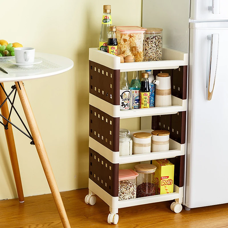 Japanese-style kitchen plastic storage rack bedroom multi-layer combination finishing removable storage storage rack, Brown
Japanese-style kitchen plastic storage rack bedroom multi-layer combination finishing removable storage storage rack, Brown