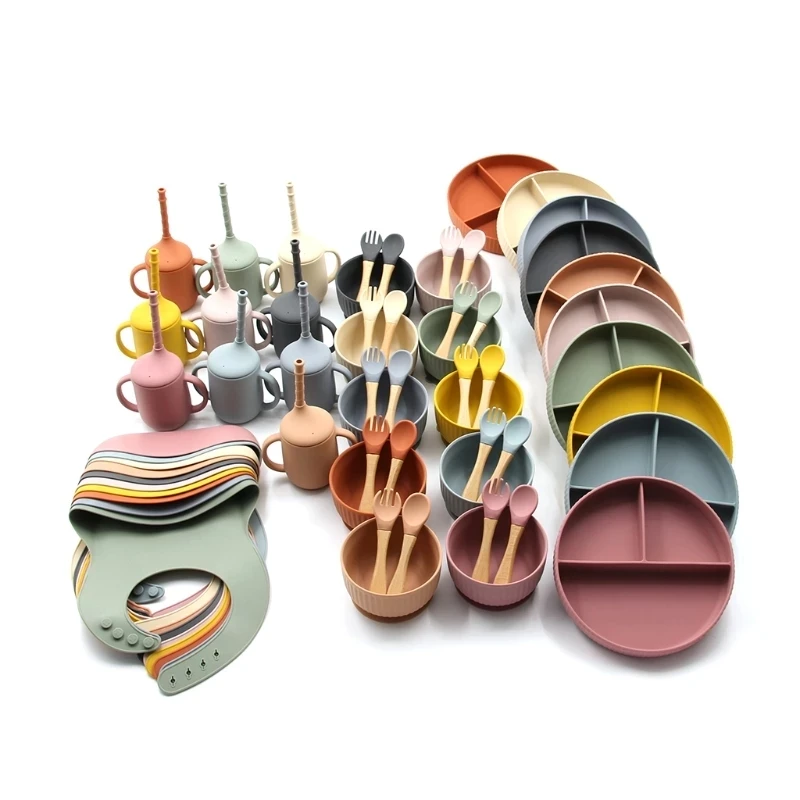 Baby Silicone Plate Set Self-Feeding Antislip Saucer Suction Children's Tableware Silicone Dish for Baby-Led Weaning
Baby Silicone Plate Set Self-Feeding Antislip Saucer Suction Children's Tableware Silicone Dish for Baby-Led Weaning