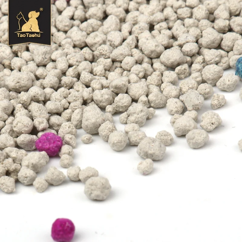 

OEM Factory direct selling more sanitary low price spot Natural Dust Free Arena de gato 10L Clumping Bentonite cat litter sand, Grayish,can add pink and blue beads