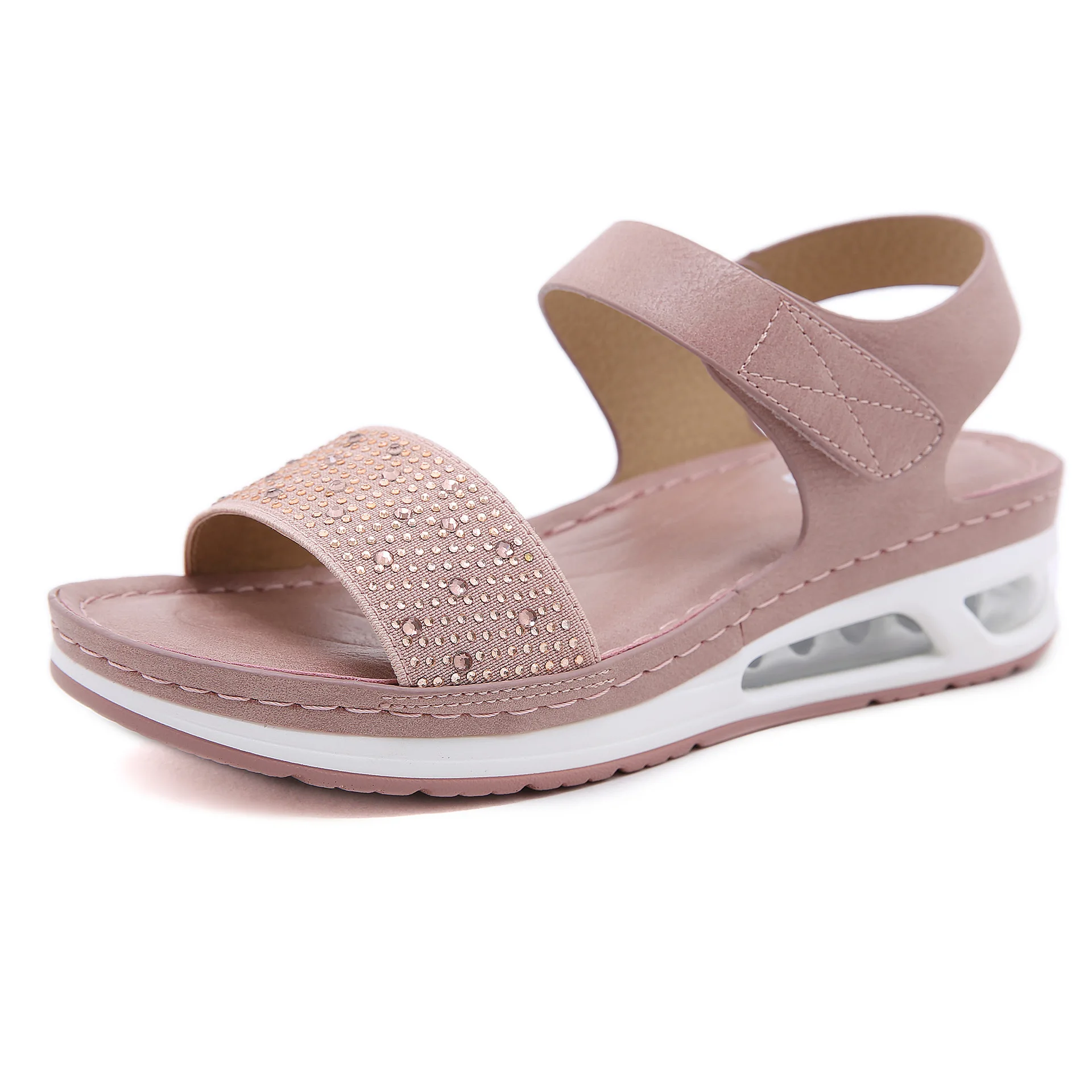 New 2021 Aircushion Women's Casual Shoes Fashion Wedge Heel Comfortable Shiny rhinestone summer Sandals for women
New 2021 Aircushion Women's Casual Shoes Fashion Wedge Heel Comfortable Shiny rhinestone summer Sandals for women