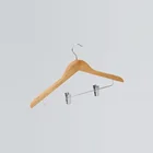 Top quality hotel room wooden clothes hangers with metal hook