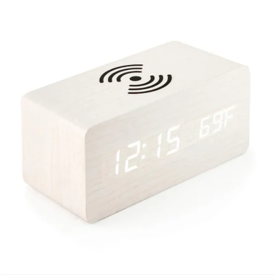 New qualified mobile phone wireless LED alarm clockdes ornaments voice-activated digital wooden LED alarm clock
New qualified mobile phone wireless LED alarm clockdes ornaments voice-activated digital wooden LED alarm clock