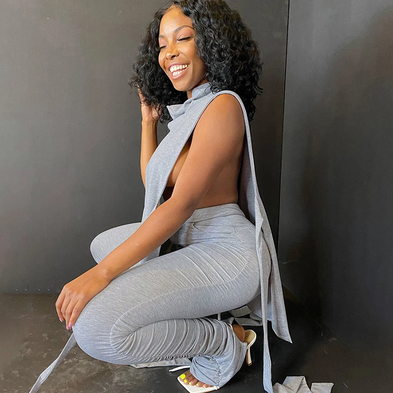 Nibber S1738166 women bandage turtleneck tank tops+stacked leggings matching set bandage solid fashion casual two piece outfits
Nibber S1738166 women bandage turtleneck tank tops+stacked leggings matching set bandage solid fashion casual two piece outfits