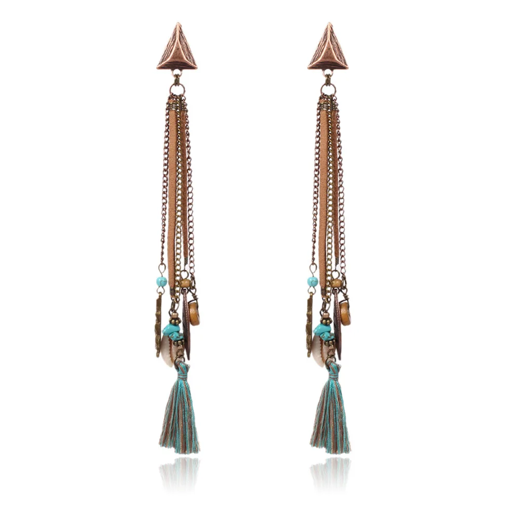 Vintage Bohemian Ladies Creative Leather Long Chain Earrings Horns Pendant Sunflower Cowie Shell Tassel Fringe Earrings, Other
Vintage Bohemian Ladies Creative Leather Long Chain Earrings Horns Pendant Sunflower Cowie Shell Tassel Fringe Earrings, Other