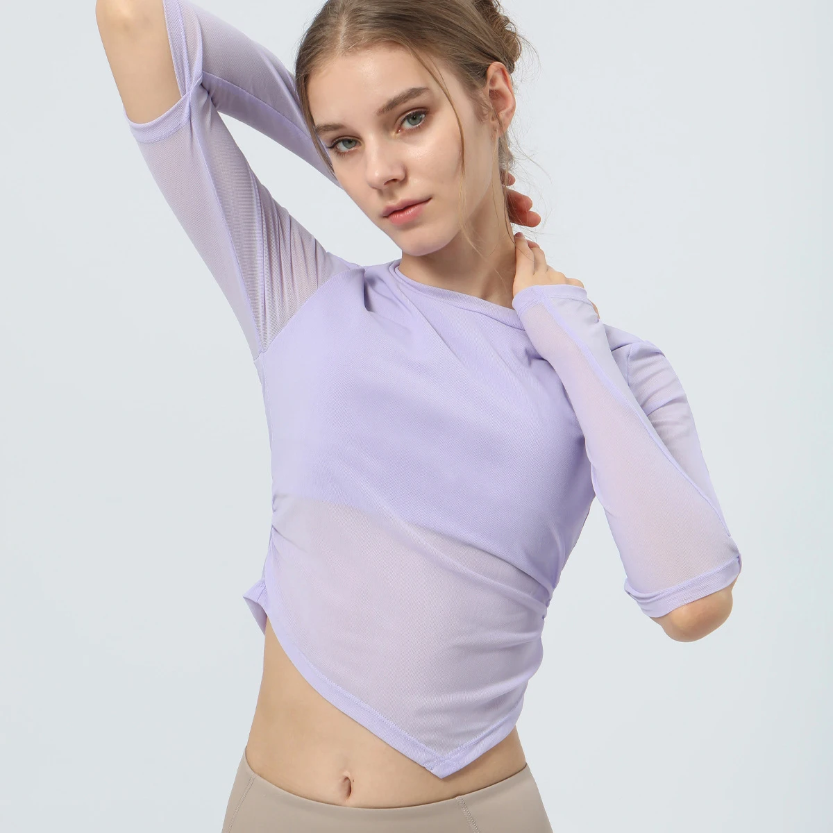 XW-23103 Wholesale Breathable Long Mesh Sleeved Tops Yoga Sets Fitness Gym Yoga Clothing Elbow Open Sports Tops For Women
XW-23103 Wholesale Breathable Long Mesh Sleeved Tops Yoga Sets Fitness Gym Yoga Clothing Elbow Open Sports Tops For Women