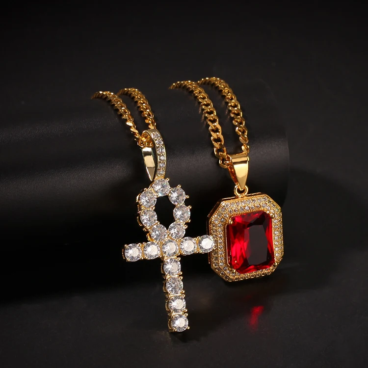 Hot European and American Ankh copper zincon Key Red Ruby Pendant Cross necklace jewelry set, Gold color
Hot European and American Ankh copper zincon Key Red Ruby Pendant Cross necklace jewelry set, Gold color