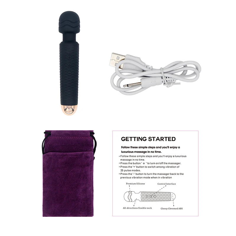 Female Electric Clitoris Massager Silicone Adult Sex Toys Wand Vibrator