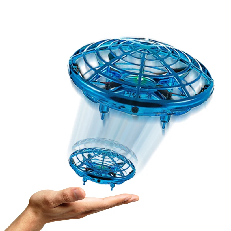 

Hand Operated Mini Drone for Kids or Adults - Easy Flying Hands Free UFO Helicopter,Indoor Outdoor Ball Drone for Boy Girl(Blue)