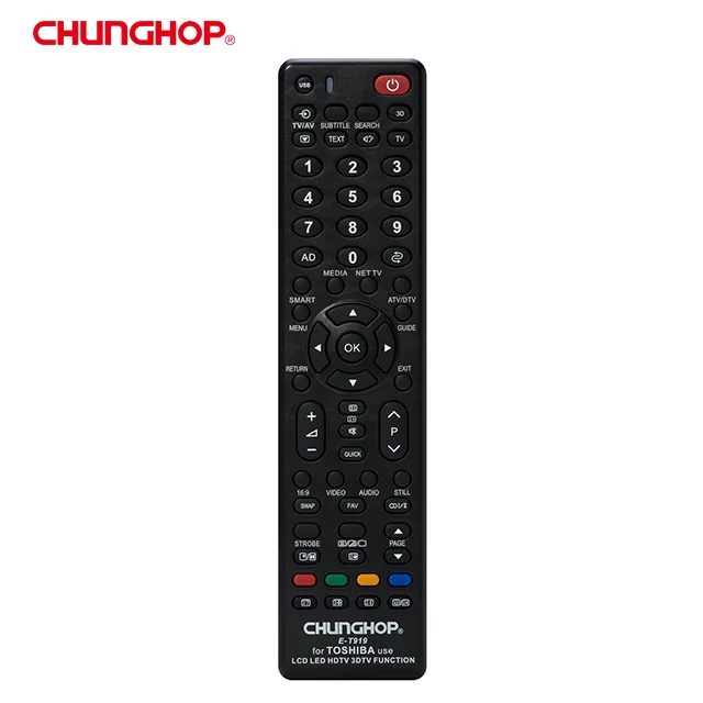 Chunghop ir remote control factory E-T919 Replacement for toshiba LCD/LED/HD tv remote control, Black
Chunghop ir remote control factory E-T919 Replacement for toshiba LCD/LED/HD tv remote control, Black