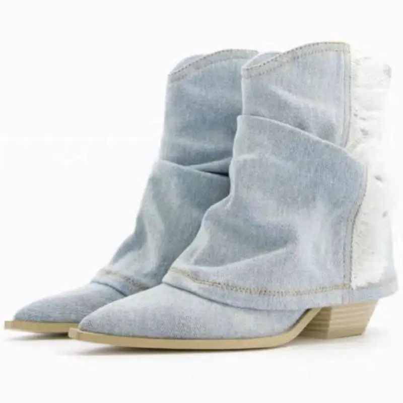 Dropshipping Custom Logo 2023 Designer Cowboy Boots Women Shoes Denim Ankle Boots for Ladies
Dropshipping Custom Logo 2023 Designer Cowboy Boots Women Shoes Denim Ankle Boots for Ladies