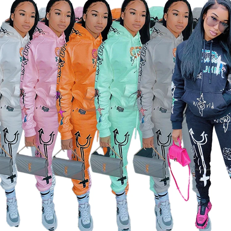 Fashion Lady 2 Pcs Print Hooded Sweatshirt And Loose Pants Plus Size Autumn Women Two Piece Set, Picture
Fashion Lady 2 Pcs Print Hooded Sweatshirt And Loose Pants Plus Size Autumn Women Two Piece Set, Picture