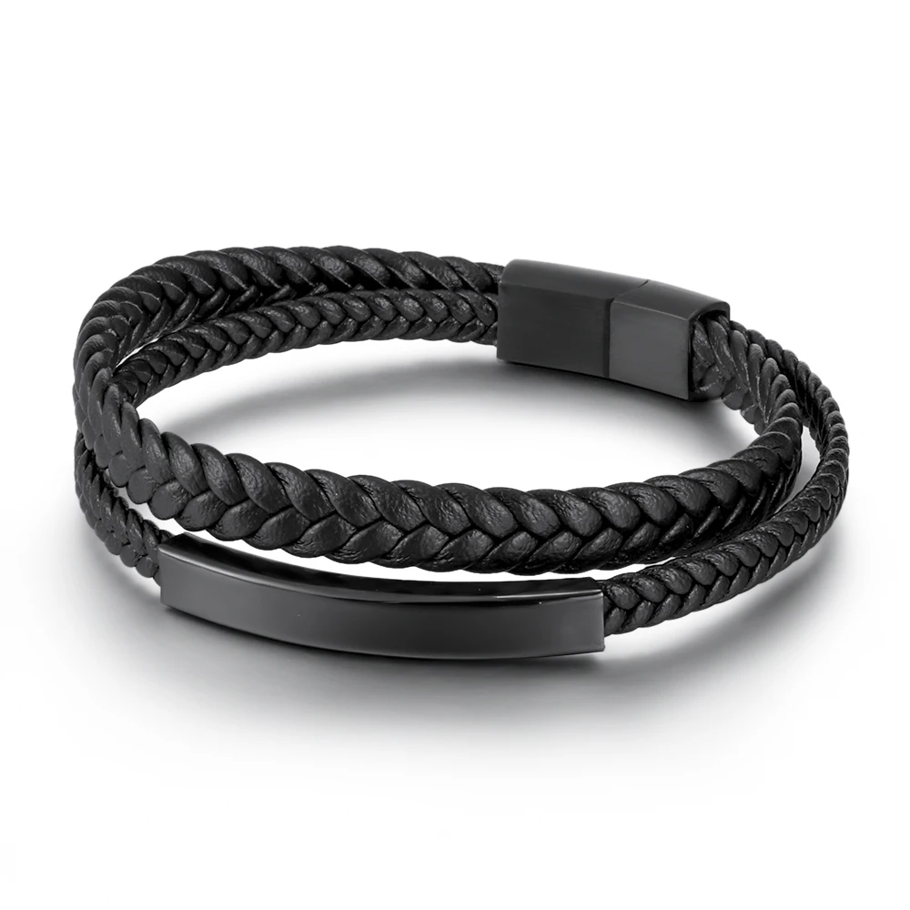 Men's Accessories customized Woven multi-layer braid Genuine Leather bracelet wholesalers with Stainless Steel
Men's Accessories customized Woven multi-layer braid Genuine Leather bracelet wholesalers with Stainless Steel
