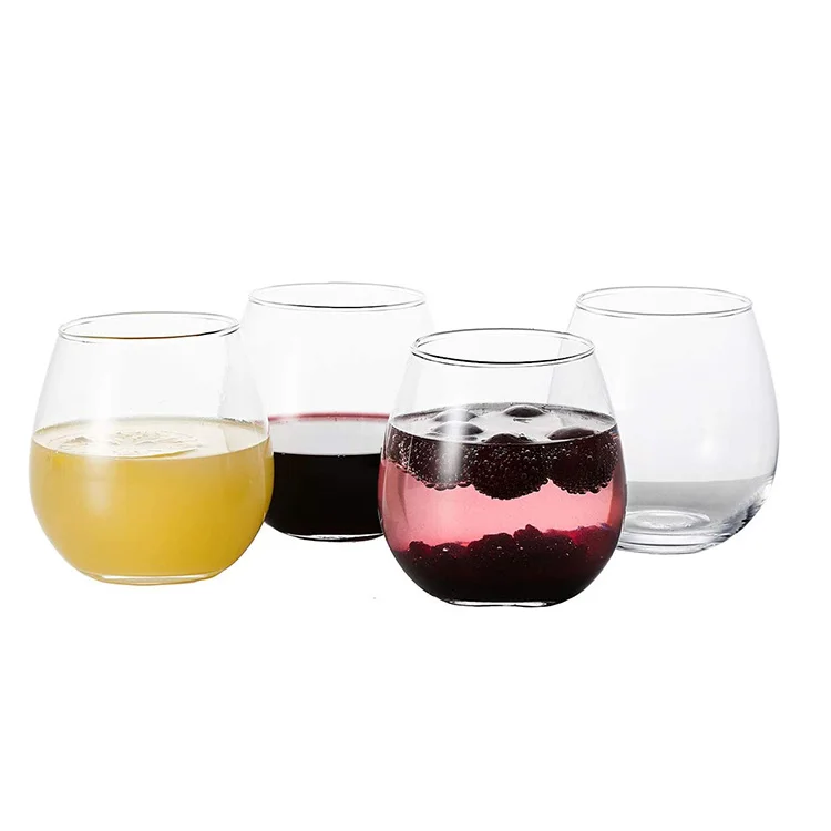 Crystal Clear Clarity Set Of 4 15 oz stemless wine glasses for Red and White Wines, Customized color
Crystal Clear Clarity Set Of 4 15 oz stemless wine glasses for Red and White Wines, Customized color