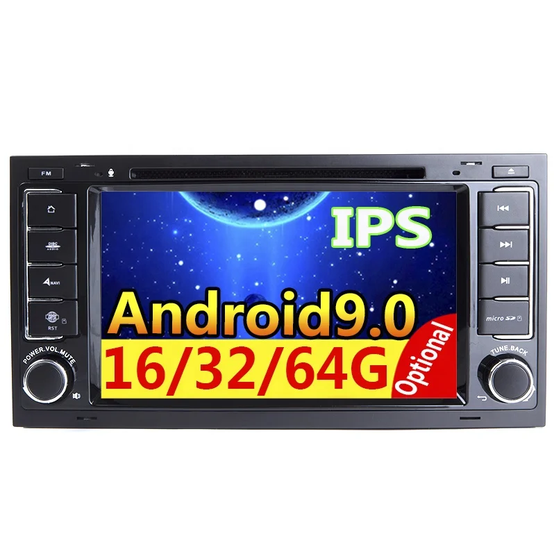 2 DIN Android 9.0 เครื่องเล่นมัลติมีเดียสำหรับรถยนต์ Volkswagen สำหรับ Touareg/Transporter T5 2004-2011 AutoRadio DVD Automotivo GPS 2G RAM