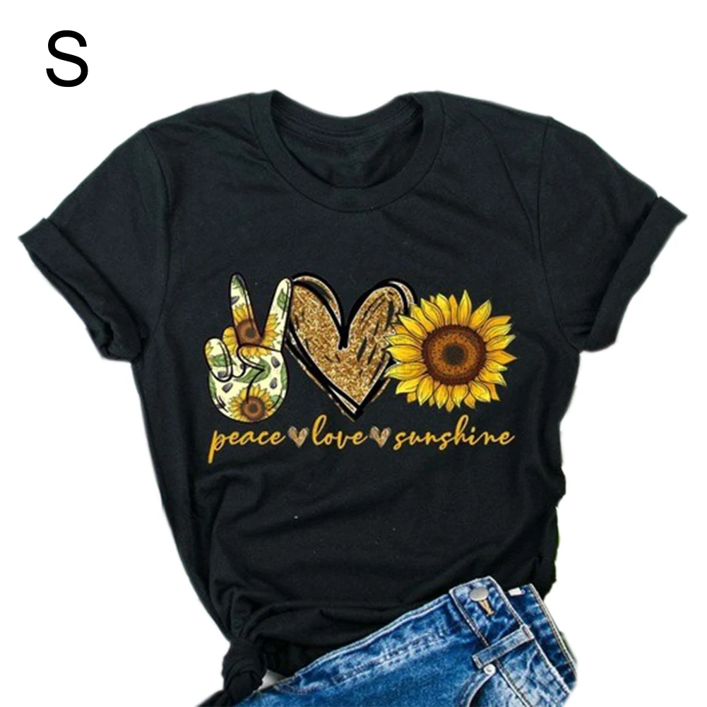 Women Crew Neck T-shirt Sunflower Printed Short Sleeve Top Fashion Breathable Shirt for Girls
Women Crew Neck T-shirt Sunflower Printed Short Sleeve Top Fashion Breathable Shirt for Girls