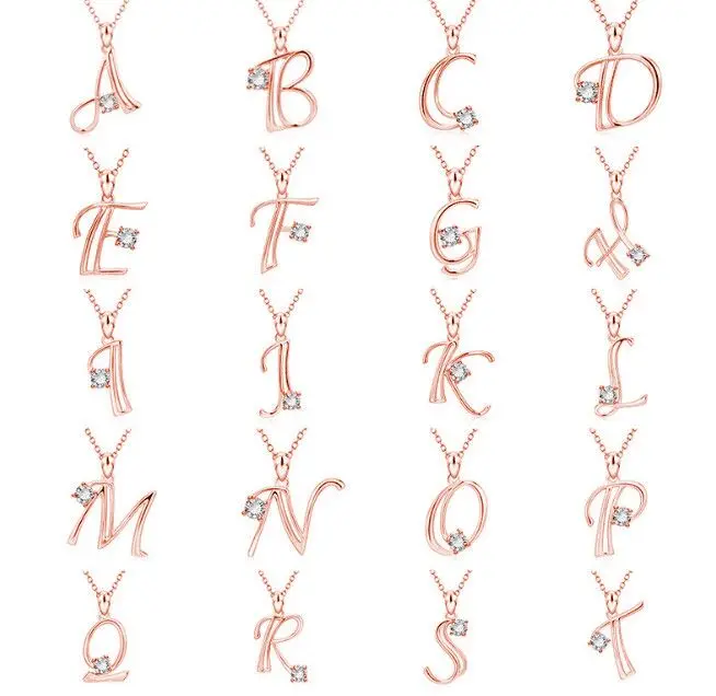 Fashion Jewelry Minimalist daily KYNL062 Rose Gold A - Z Letters Shape 3A Zircon Necklaces for Women
Fashion Jewelry Minimalist daily KYNL062 Rose Gold A - Z Letters Shape 3A Zircon Necklaces for Women
