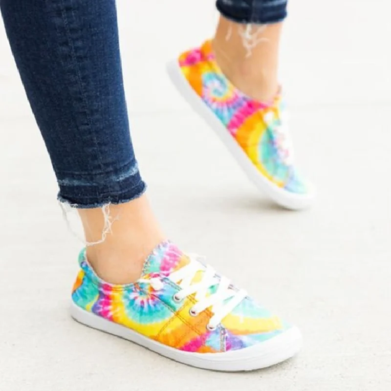Wholesale RTS Women's Tie Dye Canvas Lace-up Flat Heel Sneakers DOM112-20089, Yellow pink black
Wholesale RTS Women's Tie Dye Canvas Lace-up Flat Heel Sneakers DOM112-20089, Yellow pink black