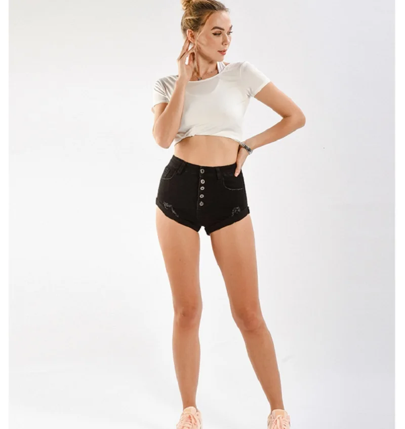 2021 new arrivals High-waisted wide-leg denim shorts summer women's multi-button turn-up edge black denim shorts
2021 new arrivals High-waisted wide-leg denim shorts summer women's multi-button turn-up edge black denim shorts