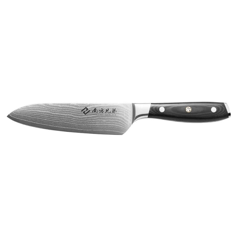 VG-10 Steel Damascus Santoku Knife with Comfortable Ergonomic Micarta Black Handle
VG-10 Steel Damascus Santoku Knife with Comfortable Ergonomic Micarta Black Handle