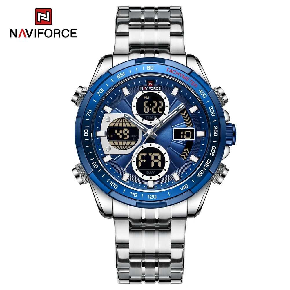 NF 9197S Quartz Watch For Mens Classic Lcd Digital Waterproof Sport Stainless Steel Men Wrist Watch
NF 9197S Quartz Watch For Mens Classic Lcd Digital Waterproof Sport Stainless Steel Men Wrist Watch