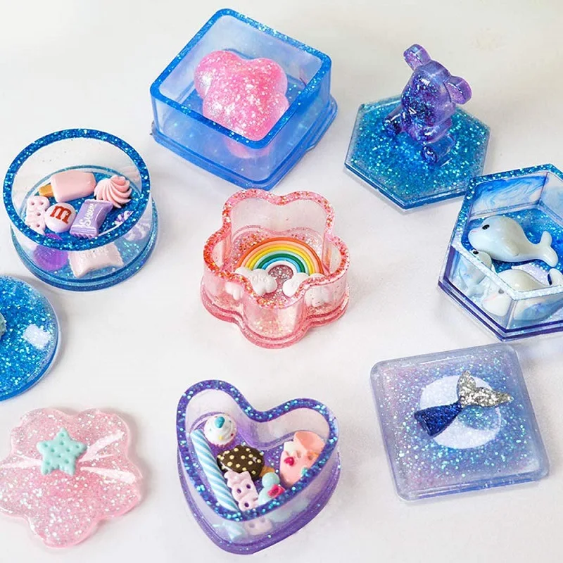 Hexagonal jewelry box silicone mold maker set plum blossom love round square mirror resin mold, White
Hexagonal jewelry box silicone mold maker set plum blossom love round square mirror resin mold, White
