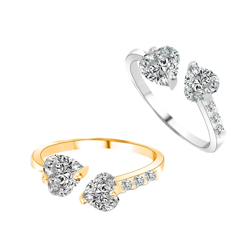 Exquisite silver plated double heart silver ring cubic diamond wedding engagement heart shaped promise ring
Exquisite silver plated double heart silver ring cubic diamond wedding engagement heart shaped promise ring