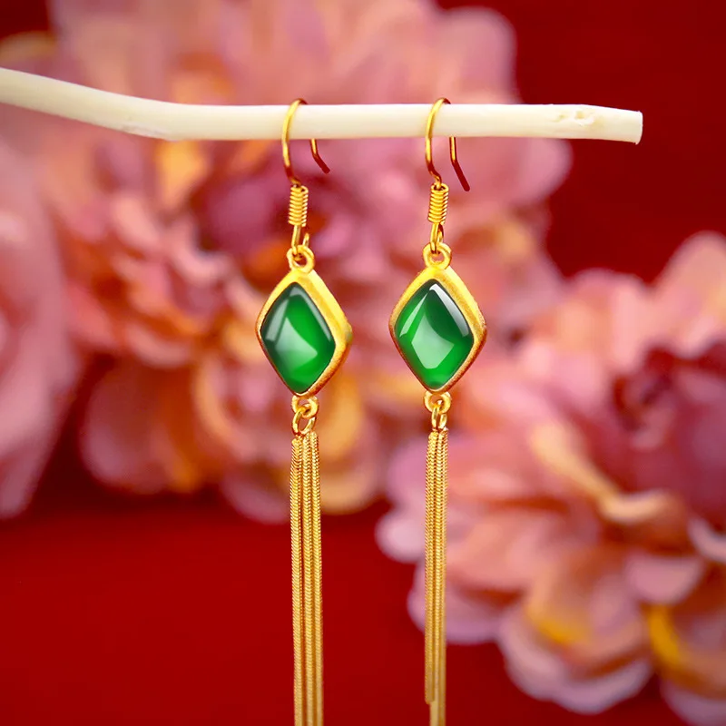 Dropshipping Earring for Women Wedding Engagement Jewelry Jade Gemstone Long Tassel Earrings Drop Earring Gold Female Yellow
Dropshipping Earring for Women Wedding Engagement Jewelry Jade Gemstone Long Tassel Earrings Drop Earring Gold Female Yellow