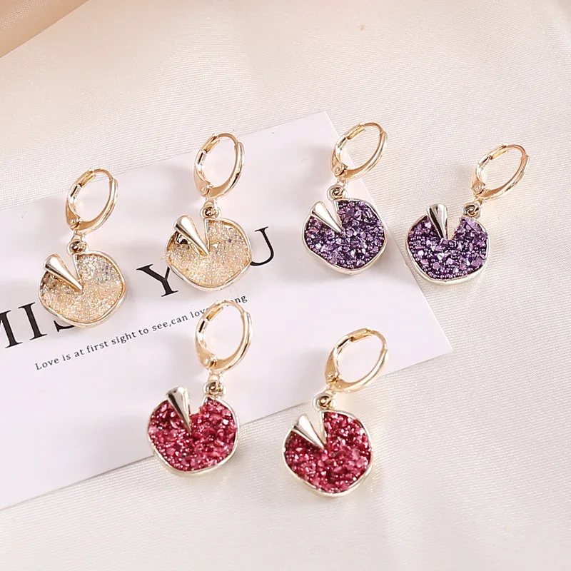 Love heart-shaped/four-leaf clover-shaped frosted multicolor earrings female personality wild fashion temperament earrings, Picture
Love heart-shaped/four-leaf clover-shaped frosted multicolor earrings female personality wild fashion temperament earrings, Picture