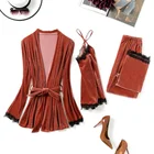 Solid color sleepwear set women satin short pajama silk lingerie set