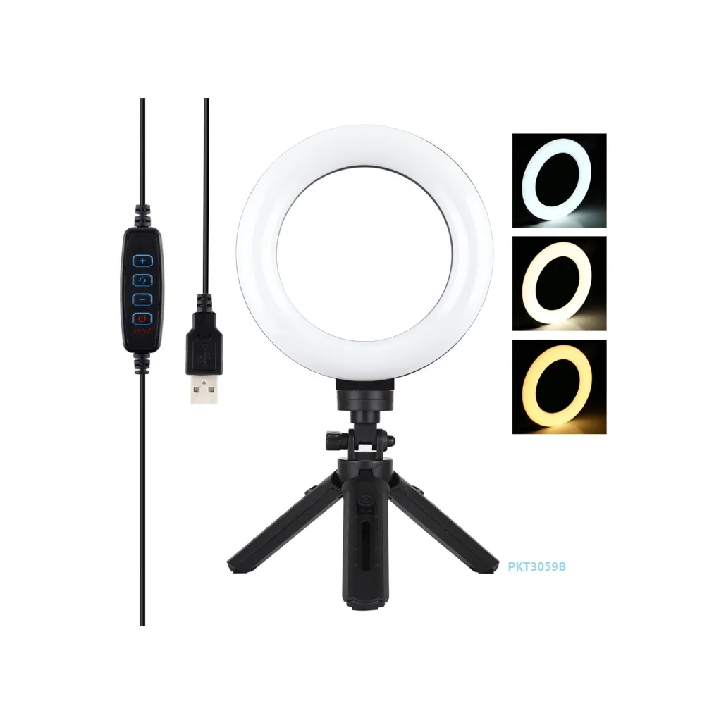 PULUZ 6.2 inch USB Dimmable LED Ring Ring Light Vlogging Photography Video Lights with Mini Tripod
PULUZ 6.2 inch USB Dimmable LED Ring Ring Light Vlogging Photography Video Lights with Mini Tripod