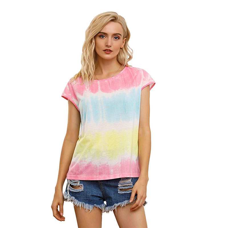 Ladies Short-Sleeved T-shirt Streetwear Tie Dye Gradient Printing Casual Loose Summer Top T-Shirt, Customized colors
Ladies Short-Sleeved T-shirt Streetwear Tie Dye Gradient Printing Casual Loose Summer Top T-Shirt, Customized colors
