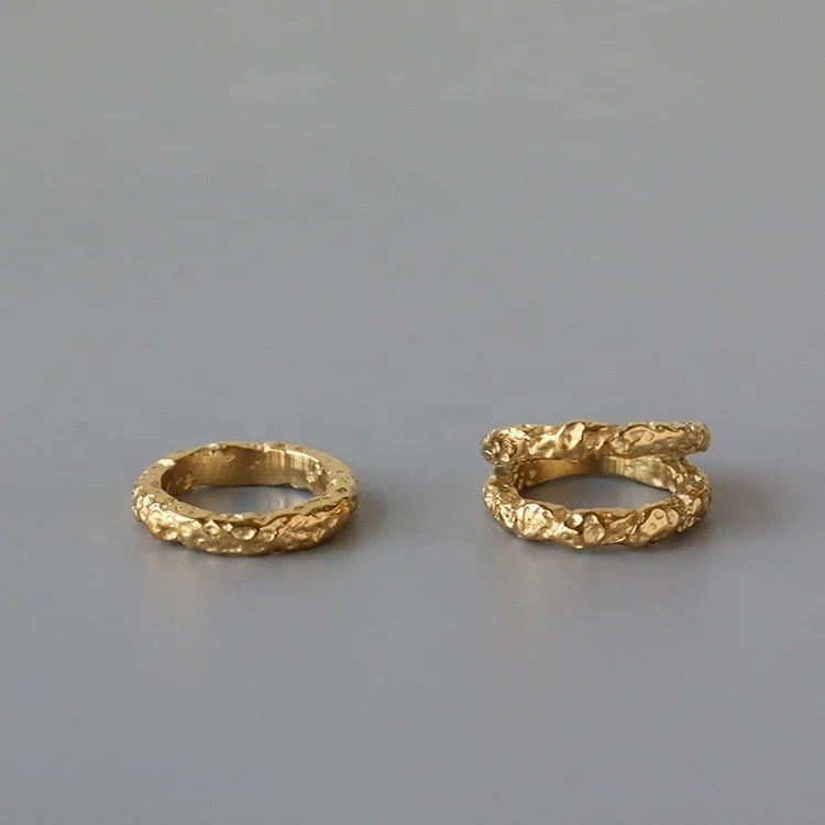 Textured Surface Dubai Jewelry Stainless Steel Circle Ring Simple Double Layer Ring 18k Gold Plated Rings, Gold/silver/rose gold
Textured Surface Dubai Jewelry Stainless Steel Circle Ring Simple Double Layer Ring 18k Gold Plated Rings, Gold/silver/rose gold