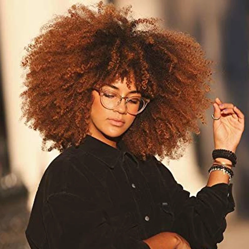Wholesale natural color accept customization black brown blonde short hair wig synthetic for black women synthetic curly wigs, Black color
Wholesale natural color accept customization black brown blonde short hair wig synthetic for black women synthetic curly wigs, Black color