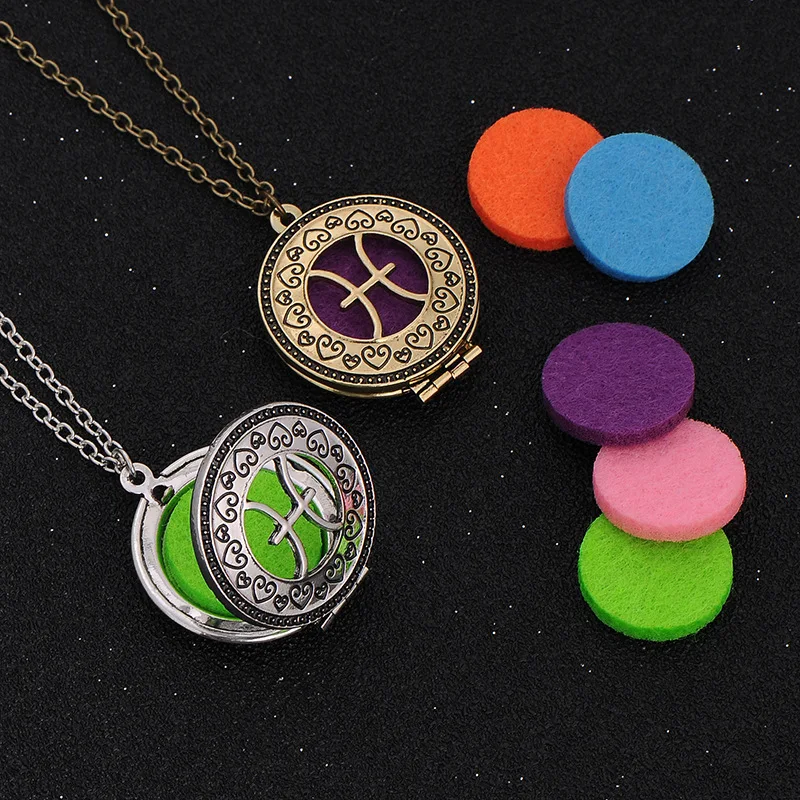 Antique Brass Horoscope Locket Pendant Essential Oil Diffuser Necklace 12 Zodiac Sign Necklace
Antique Brass Horoscope Locket Pendant Essential Oil Diffuser Necklace 12 Zodiac Sign Necklace