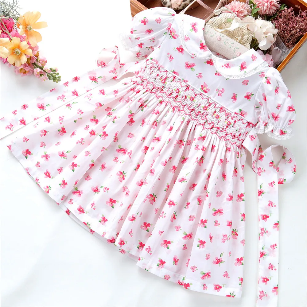 summer kids clothing hand made smocked flower floral toddler baby girls dresses cotton children's clothes H032063
summer kids clothing hand made smocked flower floral toddler baby girls dresses cotton children's clothes H032063