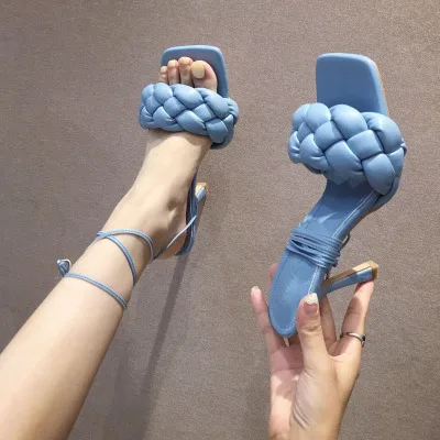 New fairy style fashion sandals slippers fine-heeled woven two-wear strappy sandals square-toe large-size high heels
New fairy style fashion sandals slippers fine-heeled woven two-wear strappy sandals square-toe large-size high heels