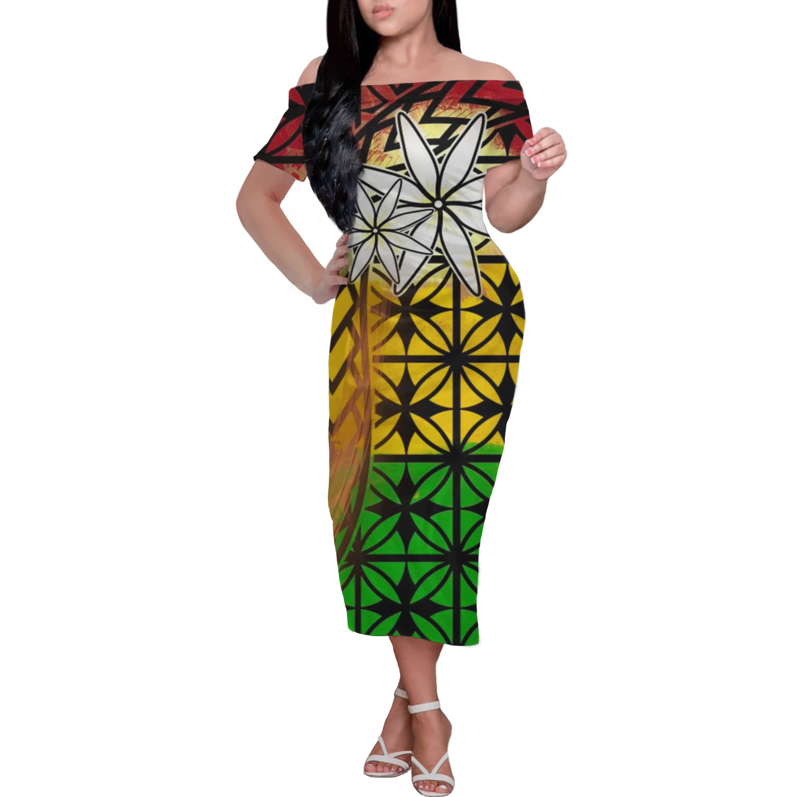 Casual Summer Dresses Polynesian Tattoo Style Reggae Color Work Dress Off Shoulder Bodycon Floral Evening Party Cocktail Dress, Customized color
Casual Summer Dresses Polynesian Tattoo Style Reggae Color Work Dress Off Shoulder Bodycon Floral Evening Party Cocktail Dress, Customized color