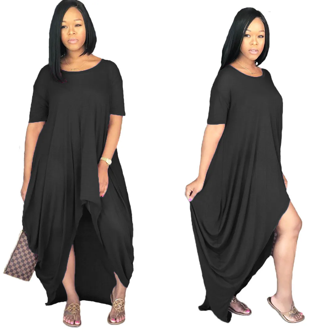 Wholesele Loose 2021 New Arrival Clothing Casual Dresses Irregular Solid o-Neck Summer Dress, Grey
Wholesele Loose 2021 New Arrival Clothing Casual Dresses Irregular Solid o-Neck Summer Dress, Grey