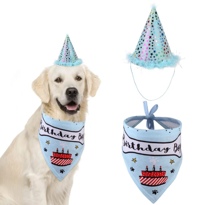 Amazon Hot Sell Birthday Custom Party Hat Pet Dog Bandana Set, 6 colors 
Amazon Hot Sell Birthday Custom Party Hat Pet Dog Bandana Set, 6 colors