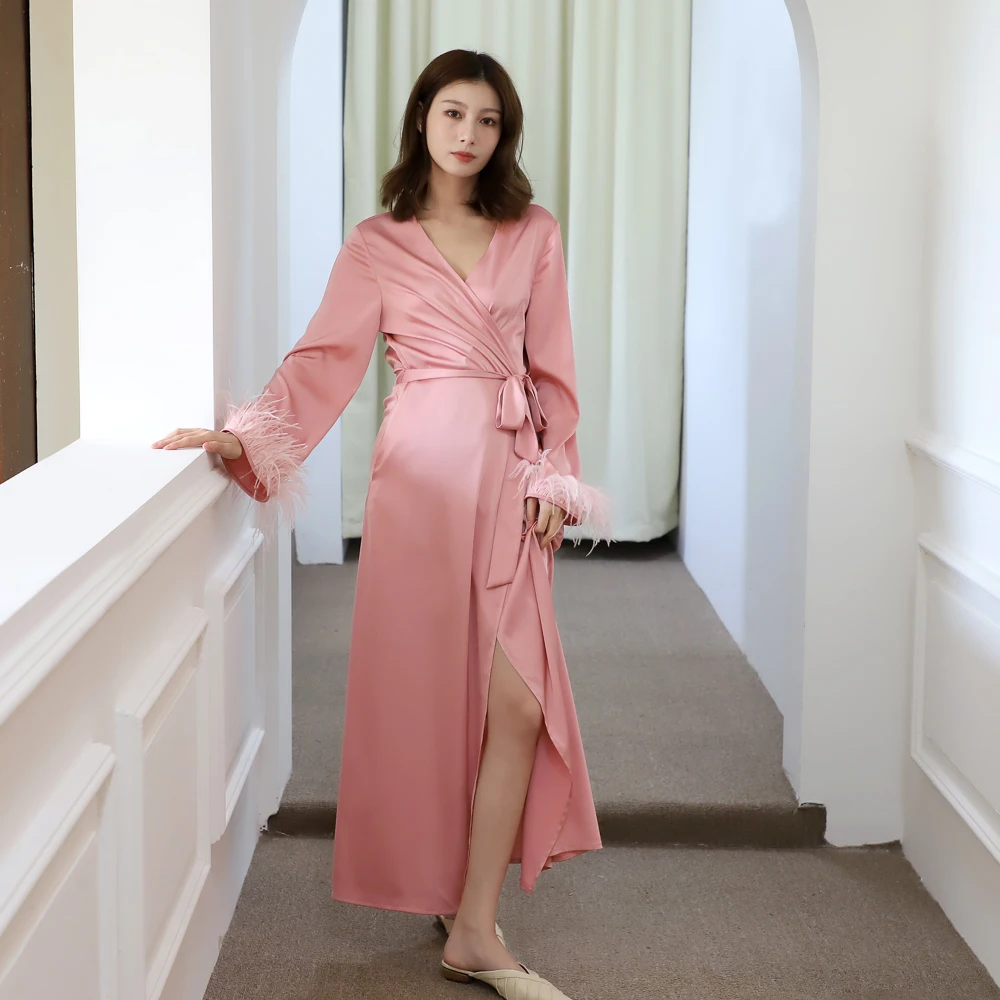 Beta original design satin nightdress sleepwear pink bathrobe outdoor pj silk kimono pajamas of women, Customized color
Beta original design satin nightdress sleepwear pink bathrobe outdoor pj silk kimono pajamas of women, Customized color