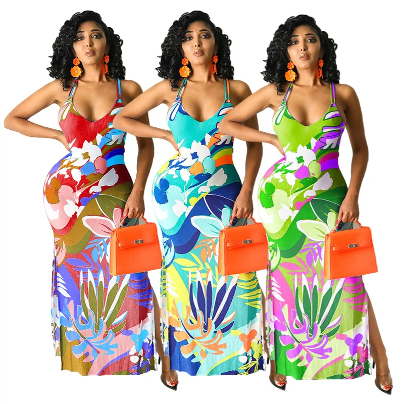 Sun Dresses 2021 Women Large Size Hanging Neck Strapless Open Back Hollow Waist Split Long Woman Tops Fashionable Dresses Street
Sun Dresses 2021 Women Large Size Hanging Neck Strapless Open Back Hollow Waist Split Long Woman Tops Fashionable Dresses Street