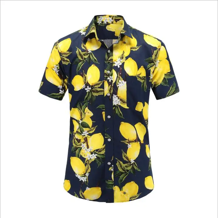Wholesale Camisasd Hombr Summer Men's Hawaii Shirts Short Sleeve Lemon Printed Beach Casual Shirts For Men, Shown
Wholesale Camisasd Hombr Summer Men's Hawaii Shirts Short Sleeve Lemon Printed Beach Casual Shirts For Men, Shown