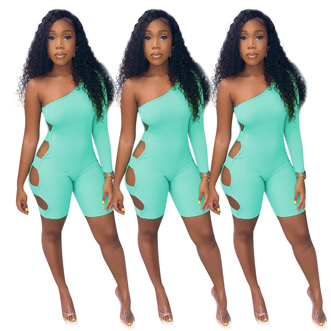 New design solid color sexy jumpsuit summer sleeveless diagonal shoulder hollow out rib knit jumpsuit women bodysuits, Picture color
New design solid color sexy jumpsuit summer sleeveless diagonal shoulder hollow out rib knit jumpsuit women bodysuits, Picture color