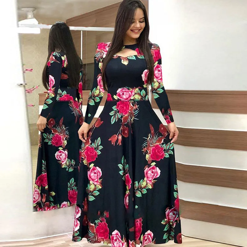 Elegant spring Women's Dress Casual Bohemia Flower Print Maxi Dresses Fashion Hollow Out Dress Plus Size S-5XL
Elegant spring Women's Dress Casual Bohemia Flower Print Maxi Dresses Fashion Hollow Out Dress Plus Size S-5XL