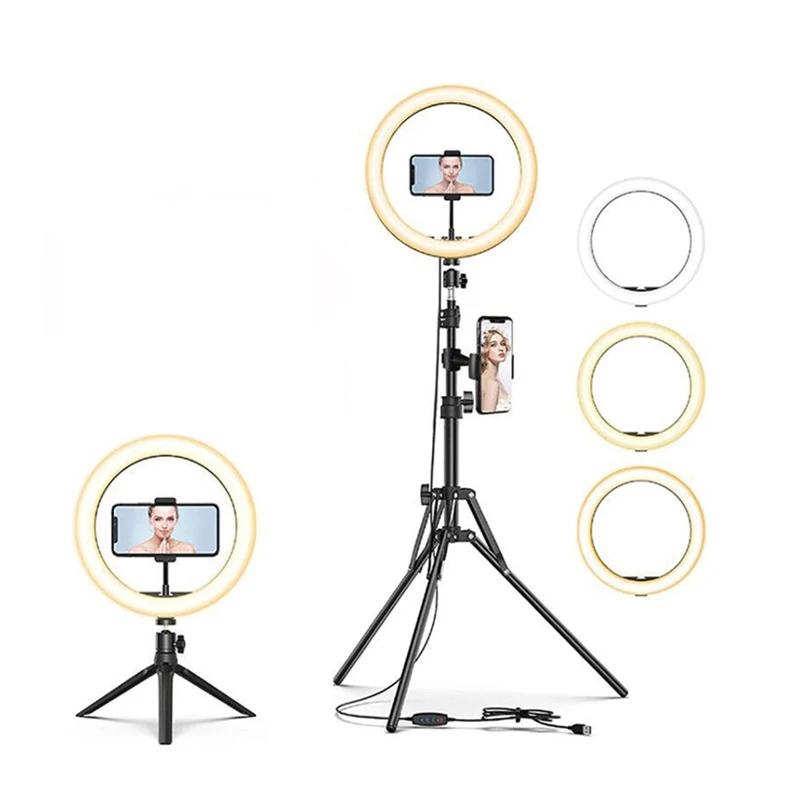 LED Ring Lamp Phone Stand Holder Professional Live Youtube Video Selfie Ring Light With Tripod Stand, Black
LED Ring Lamp Phone Stand Holder Professional Live Youtube Video Selfie Ring Light With Tripod Stand, Black