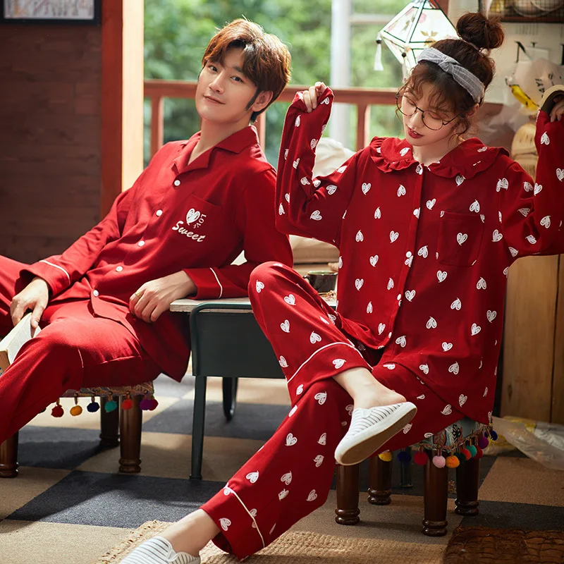Drop shipping couples Pajamas women's autumn and winter new cotton lovers red happy and sweet men's home clothes two-piece suit, Picture
Drop shipping couples Pajamas women's autumn and winter new cotton lovers red happy and sweet men's home clothes two-piece suit, Picture
