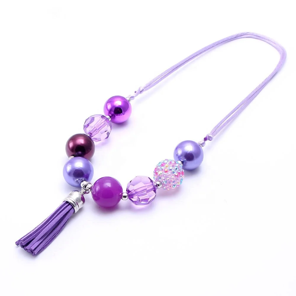 New Style Purple Tassel DIY Pendant Children Necklace Acrylic Beads Handmade Adjustable Rope Necklace For Gift, 1 color
New Style Purple Tassel DIY Pendant Children Necklace Acrylic Beads Handmade Adjustable Rope Necklace For Gift, 1 color