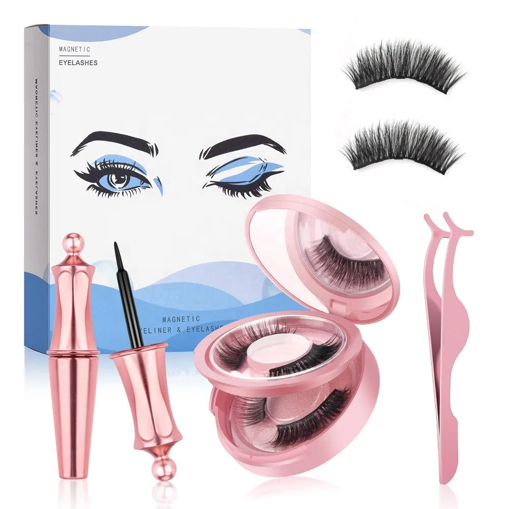 wholesale 2 pair natural black fibers magnetic lashes with eyeliner makeup, Black/custom any color you want
wholesale 2 pair natural black fibers magnetic lashes with eyeliner makeup, Black/custom any color you want